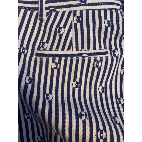 Anthropologie womens size 10 medium essential slim blue white stripe trouser pan - Picture 9 of 9